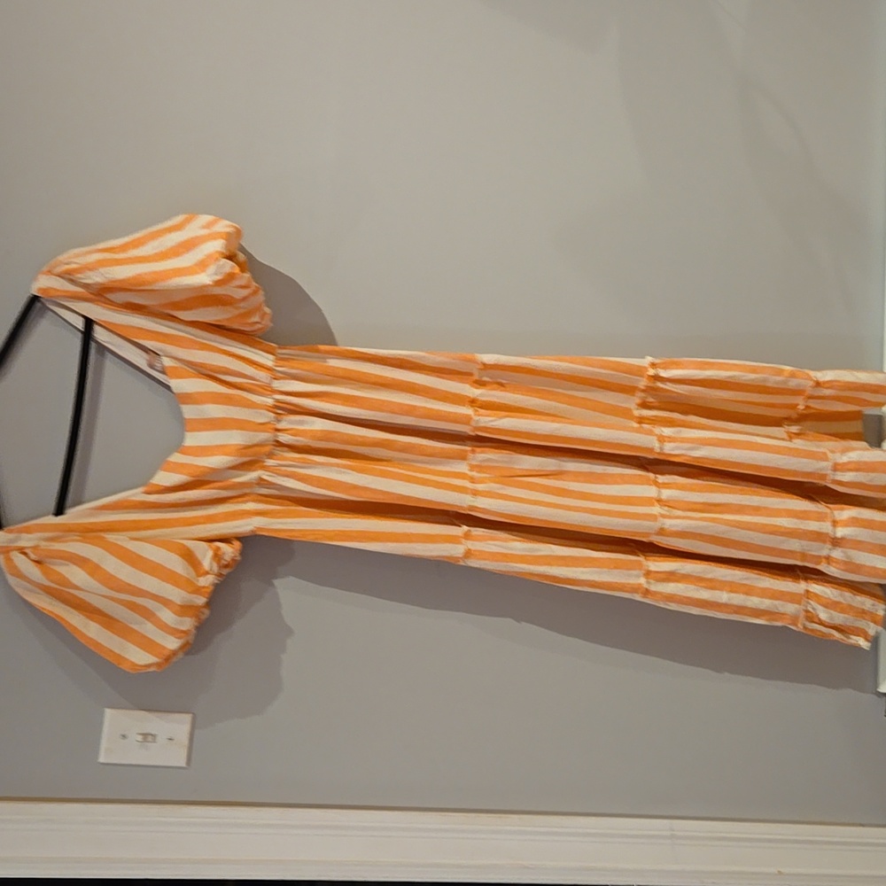 Show Me Your MuMu Striped Pink/Orange and White Maxi Dress Size M - Picture 3 of 6